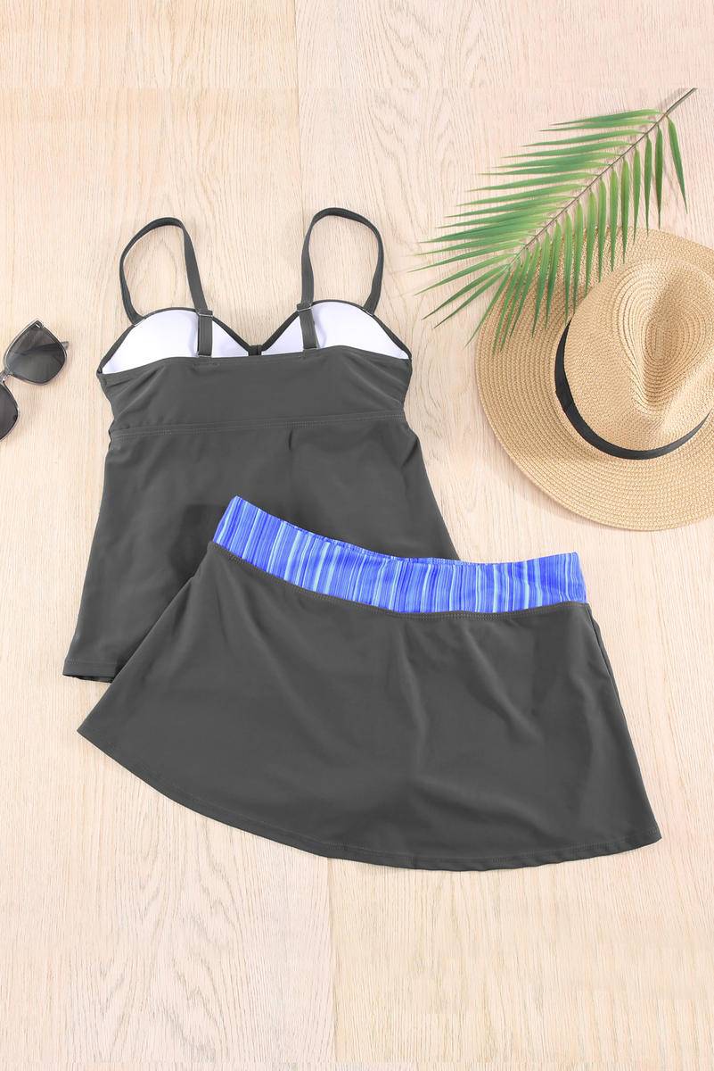 Ruched Tankini & Skirted Swimsuit