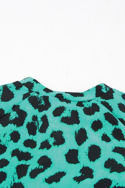 Leopard Print Zipper Cut-Out Swimsuit