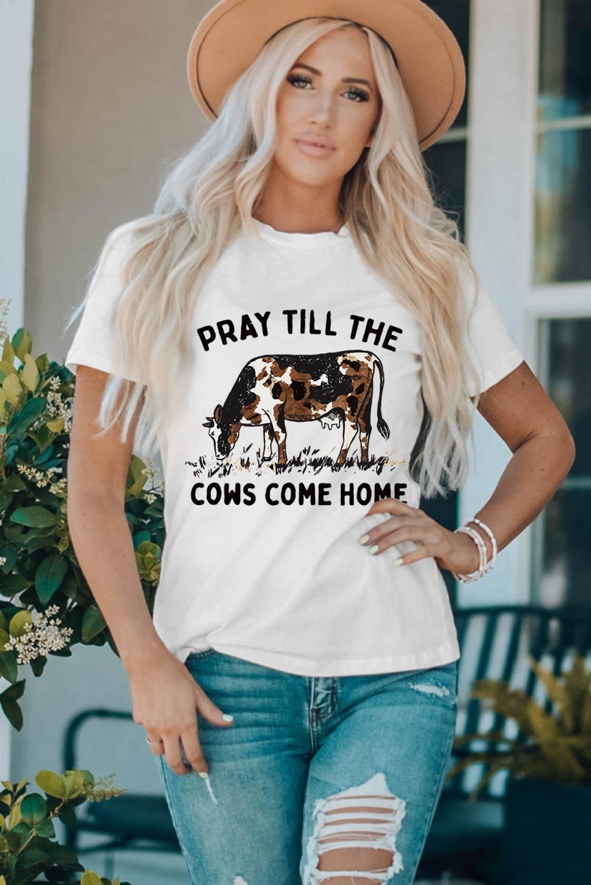 Pray Till The Cows Come Home Graphic T Shirt