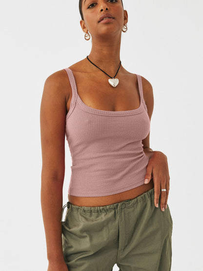 Solid Ribbed Knit Camisole