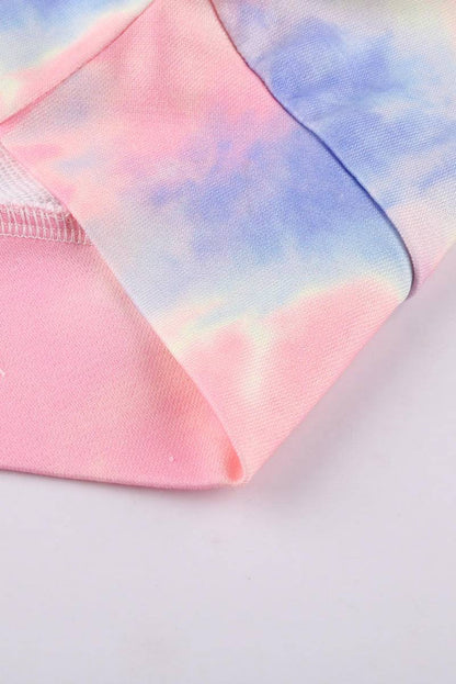 Multicolor Cotton Tie-Dye Mock Neck Zip Sweatshirt