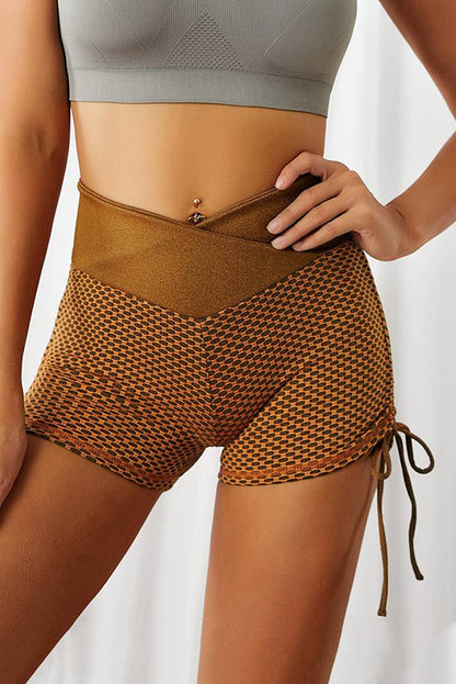 Side Drawstring Anti High Waist Butt Lift Shorts