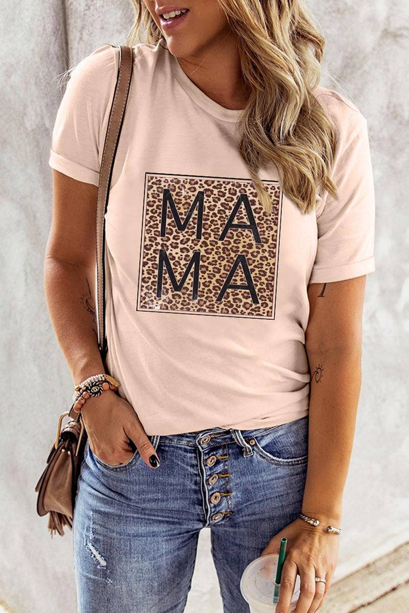 Leopard Square MAMA Graphic T-Shirt