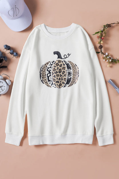 Animal Print Halloween Pumpkin Sweatshirt