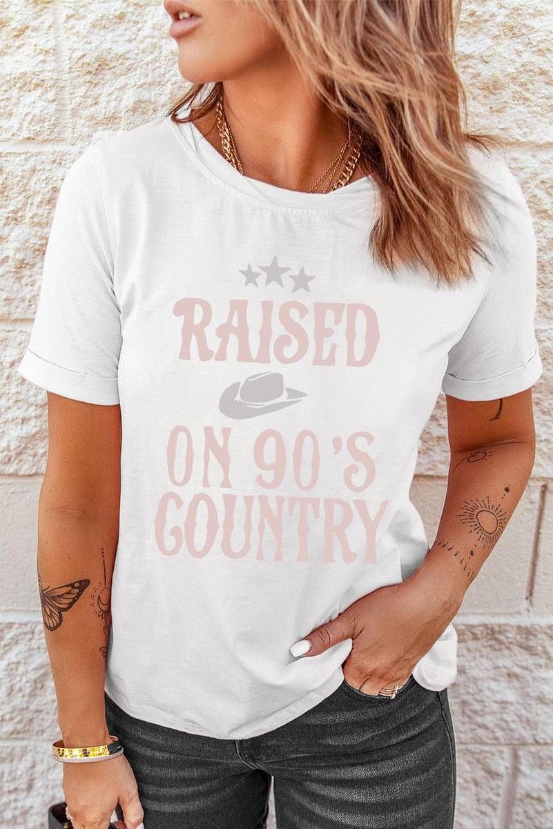 RAISED ON 90'S COUNTRY Graphic Short Sleeve Tee