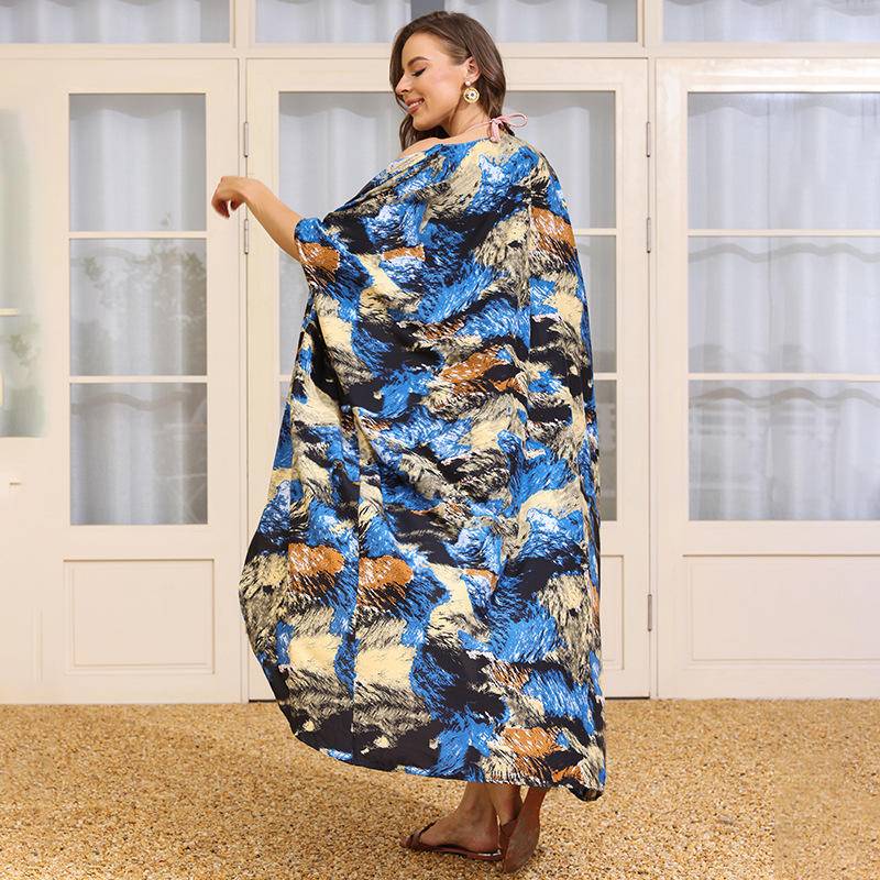 Boho Abstract Print Half Sleeve Kimonos
