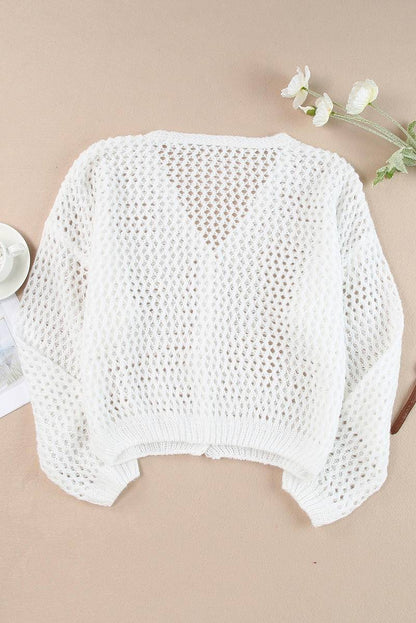 Crochet Dolman Sleeve Sweater Cardigan
