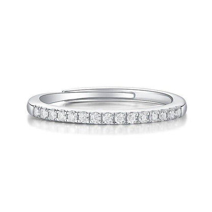 925 Sterling Silver Moissanite Stackable Cuff Ring