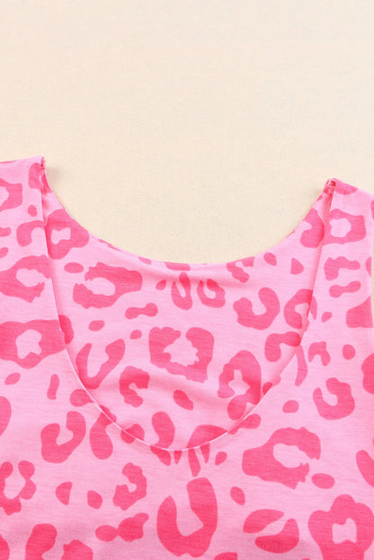 Slit Leopard Print Sleeveless Maxi Dress