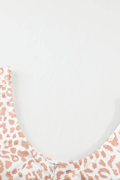 Leopard Print V Neck Ruched Bodycon Mini Dress