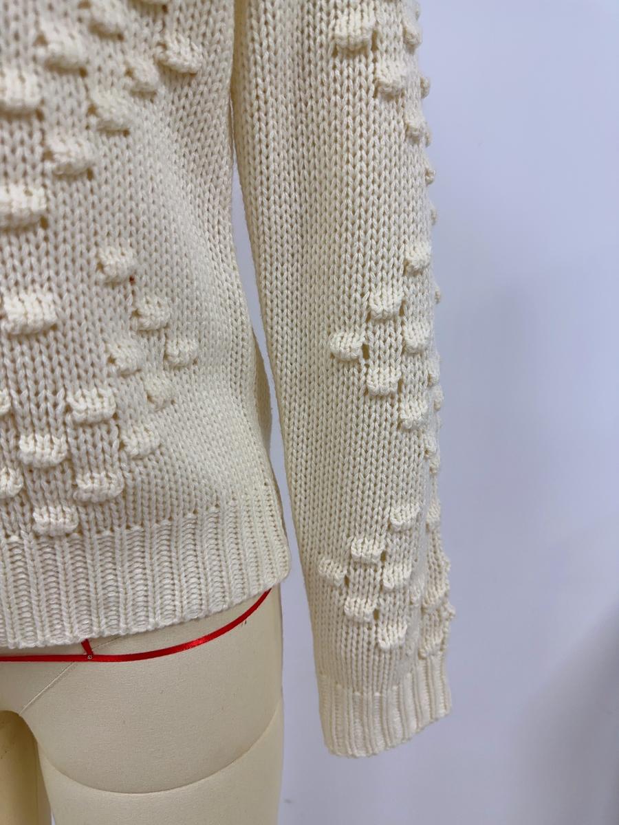 3D Polka Dot Long Sleeve Knit Cardigan