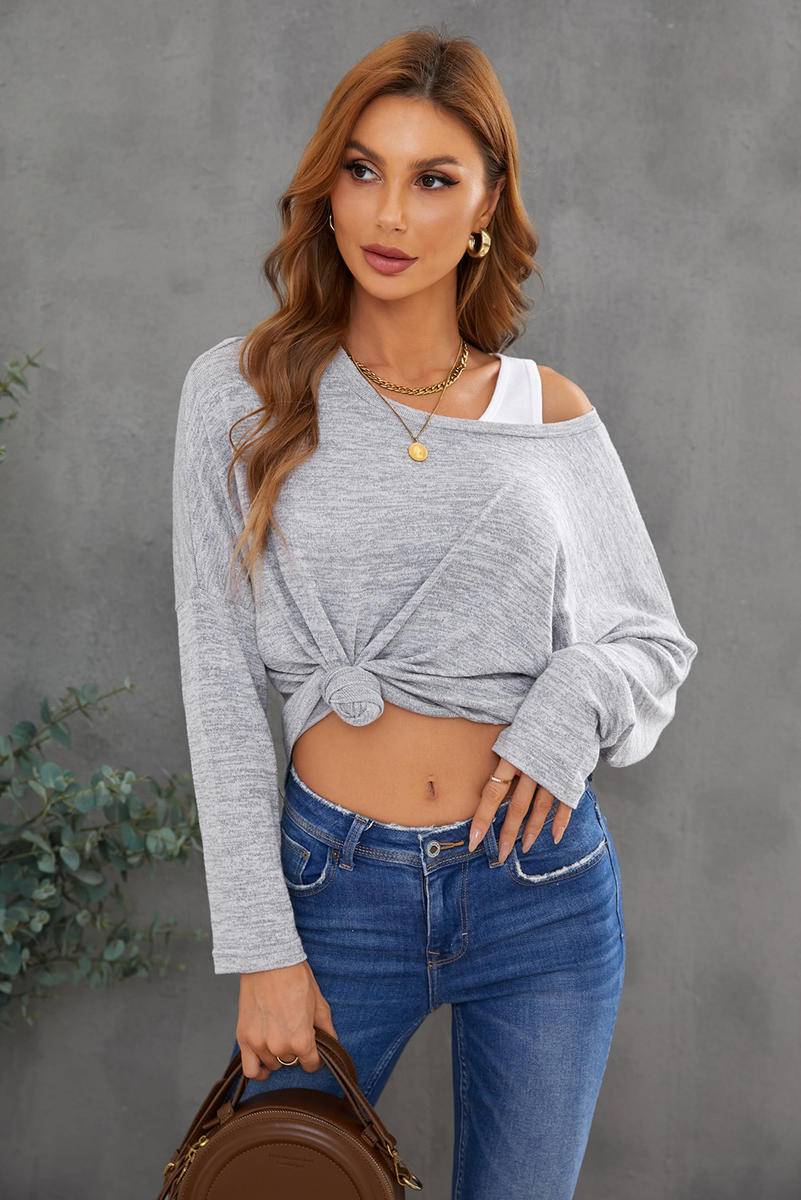 Loose Round Neck Long Sleeve Top